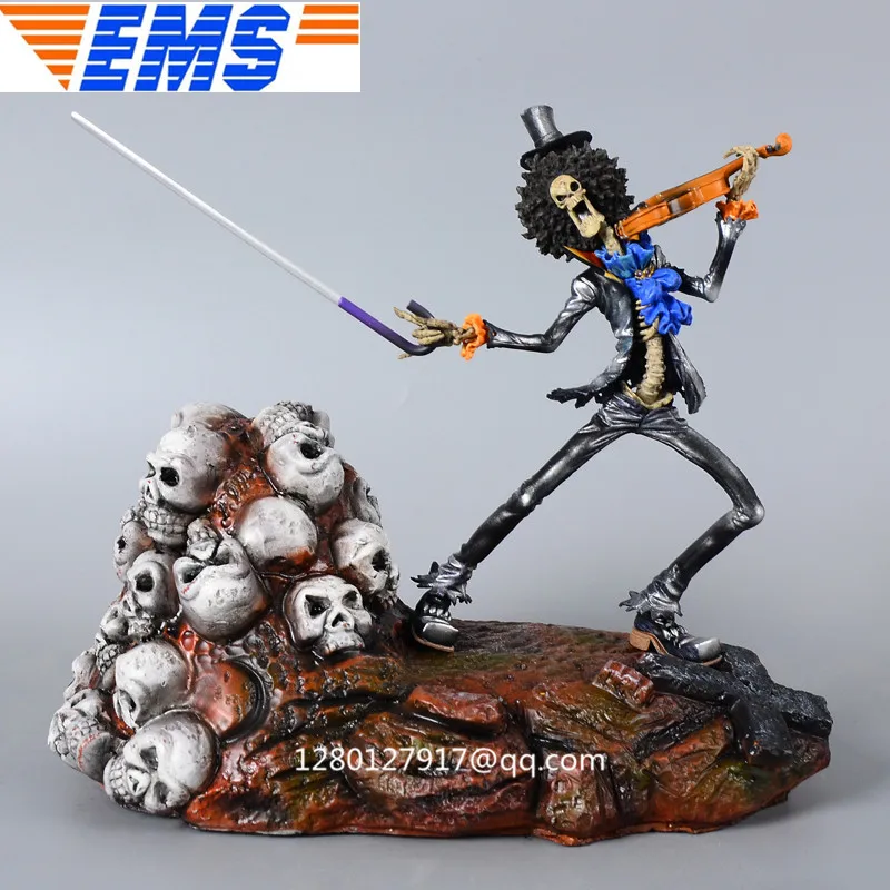 

Statue ONE PIECE BROOK Skull Swordman Full-Length Portrait Repainting Straw Hat Pirates Bust Action Figure Toy 23CM P1303