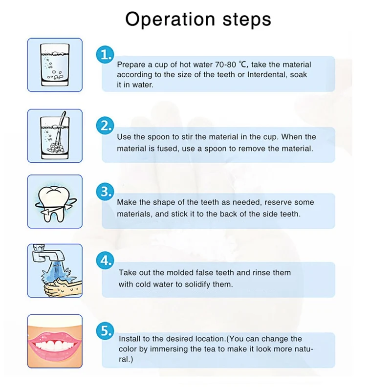 Временный зуб заполнения материал недостающие зубы ремонт зубные инструмент Средство для гигиены полости рта уход за зубами 2019 2019