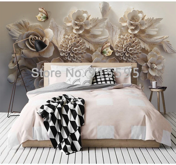 papel de parede com mural personalizado estética alívio sala de fundo