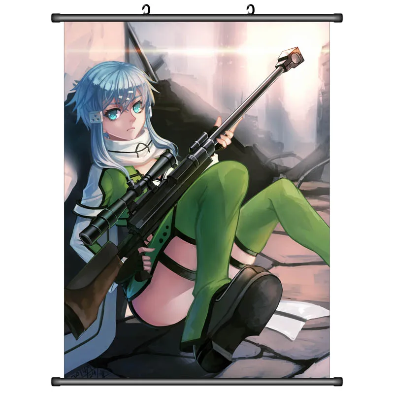 Sword Art Online: Asada Shino 60X80 см японский HD аниме постер тканевая картина баннерная