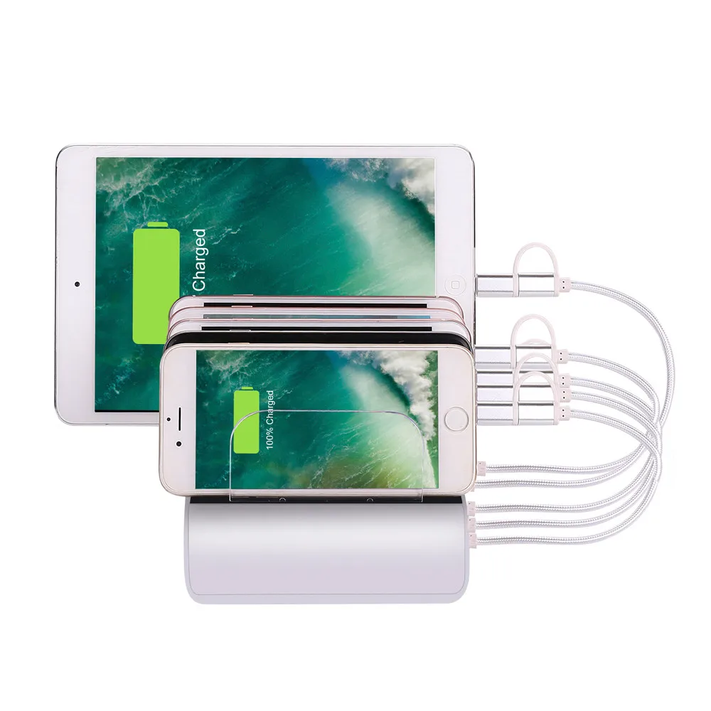 10.2A 6 Port USB Charging Station Universal Desktop Tablet & Smartphone Multi-Device Hub Charging Dock for iPhone, iPad, Galaxy, Tablets (16)