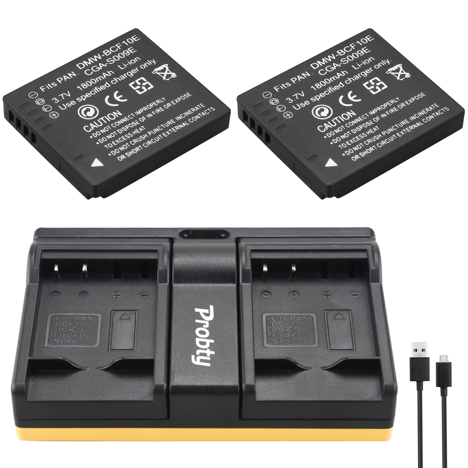 Batteria e Caricabatteria per PANASONIC Lumix Dmc-DMC-F2 DMC-FH3 FH20 FH22 DMC-FH20A DMC-FH20K DMC-FH20R DMC-FH20S DMC-FH20V DMW-BCF10E 23