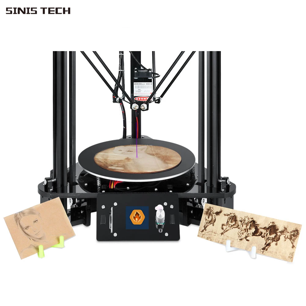 

EZT T1 Laser Engraving 3D Printer Kits Kossel Delta 3D Printer Large Color Screen Size High Precision with Quality Power Supply