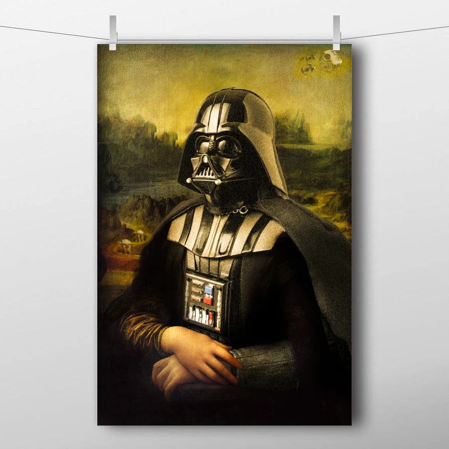 

Star Wars Darth Vader humor Decorative Painting Mona Lisa Wall Picture Canvas Art Posters and Prints for Home Decor