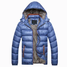 2017 Autumn Winter Men’s Clothes Fashion Turn-Down Collar Solid Zipper Parkas Man Jackets Coats With Hooded For Male AQ829045