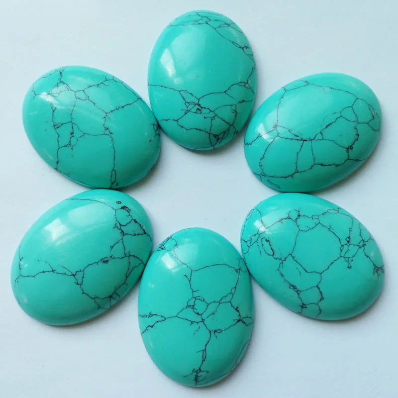 Fashion 12pcs natural stone beads for Jewelry making oval cabochon 30x40MM no hloe charm  mixed ring accessories diy gift new