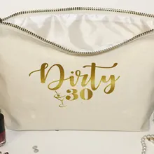 Пользовательские Блеск День рождения грязные 30 faboulous 50 свадебный макияж Comestic холст Сумки Валентина подарок Свадебные zipper