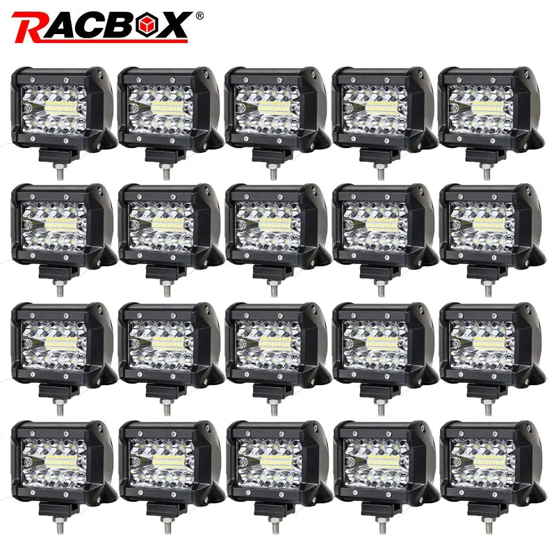 RACBOX 4 дюйма 60 Вт светодиодный рабочий светильник комбо внедорожный мотоцикл