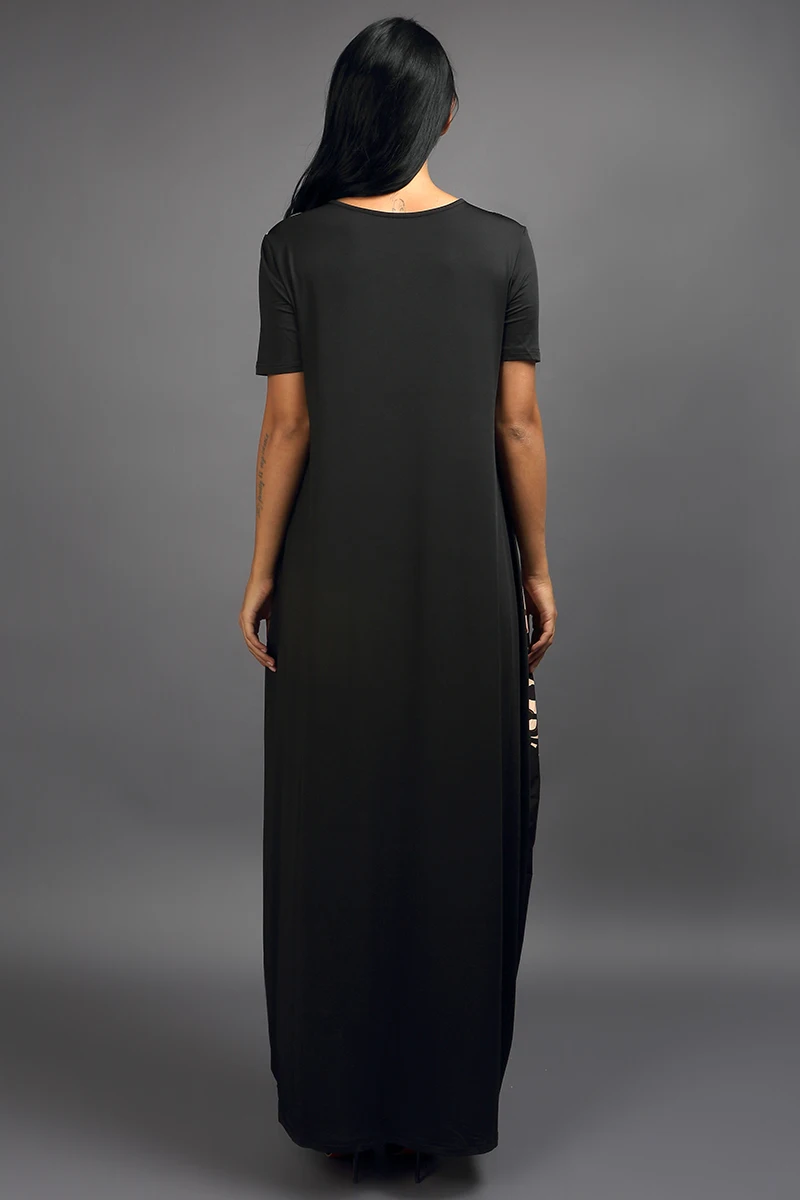 Kostlich Women Dress O-Neck Leopard Beauty Face Print Dress Sexy Women Maxi Long Dresses Plus Size Loose Casual Womens Clothing (24)