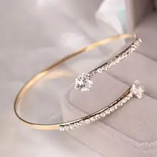 Женские элегантные хрустальные Крылья ангела циркон любовь браслет с сердцами браслет регулируемый очаровывательный браслет ювелирные изделия подарок на день Святого Валентина z0524