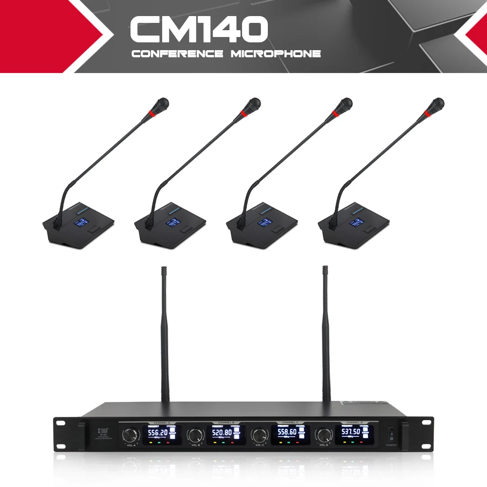 XTUGA CM140 UHF 4 канала профессиональный гусиный микрофон системы конференции беспроводной микрофоны фиксированная частота для конференц-мест