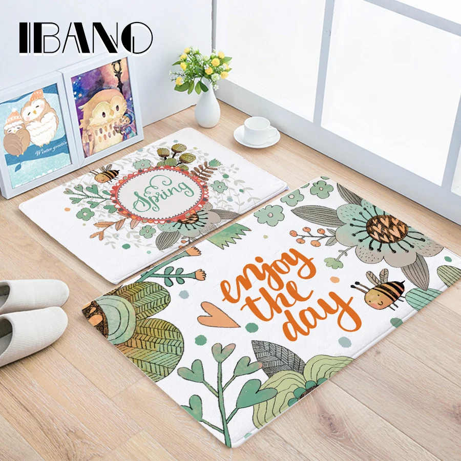 

Bath Mat Spring Design Printed Bathroom Kitchen Carpets Doormats Floor Mat for Living Room Anti-Slip Tapete