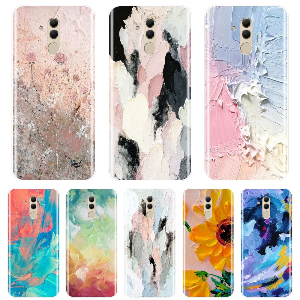 

Back Cover For Huawei Mate 7 8 9 10 20 Lite Silicone Soft Art Abstract Sunflower Graffiti Phone Case For Huawei Mate 9 10 20 Pro