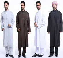 Hommes Caftan hommes Robe saoudienne Jubba Robe musulmane 2 pièces Abaya ensemble Thoub Thobe Dishdasha Jubah Caftan vêtements islamiques moyen orient 