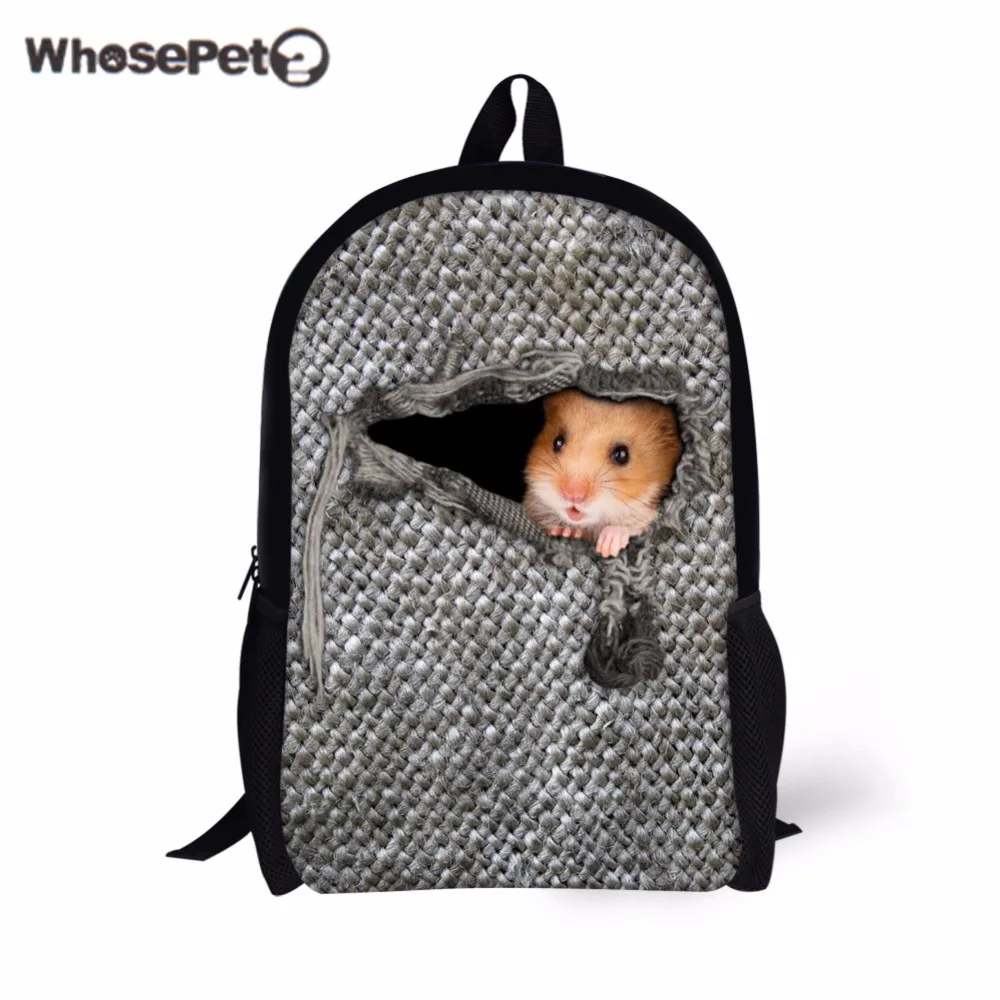 WHOSEPET хомяк сплошной цвет Симпатичные Рюкзаки для подростков Модные школьные