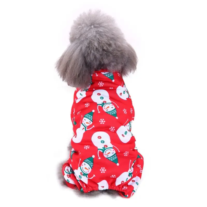 Удобные Снеговик принт Собака одежда мода рождественское платье Roupinha Cachorro Хэллоуин Disfraz Para Перро Собака ткань