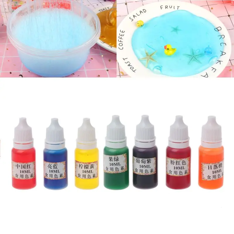 

7 Colors Dye Colorant Set Slime Jewelry Making Skin Safe Liquid Resin Pigments Women Men Jewelry Findings Accessories