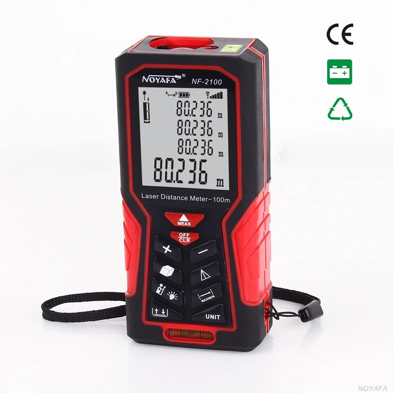 

NOYAFA NF-2100 100m Laser Distance Meter High Precision Digital Handled Measuring Instrument Distance/ Area/Volume Measurement