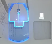 BASIX Silent Transparent 2.4Ghz Wireless Optical Mouse Mute Silent Click Mini Noiseless 1000 DPI for Mac PC Laptop Computer