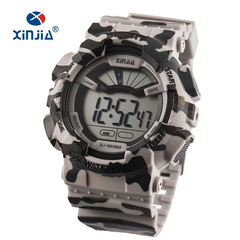 2020 New XINJIA Military Watches Army Camouflage Sports LCD Digital Men's Outdoor Shock Resistant Waterproof 50M Relogio Diver