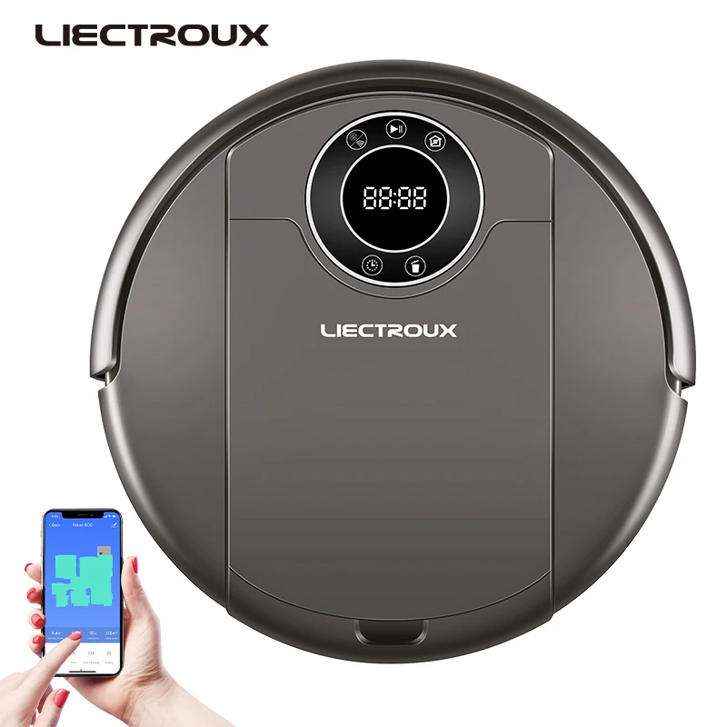 LIECTROUX робот пылесосы для автомобиля ZK808 Wi Fi App 3000 pa всасывания навигации карты Smart