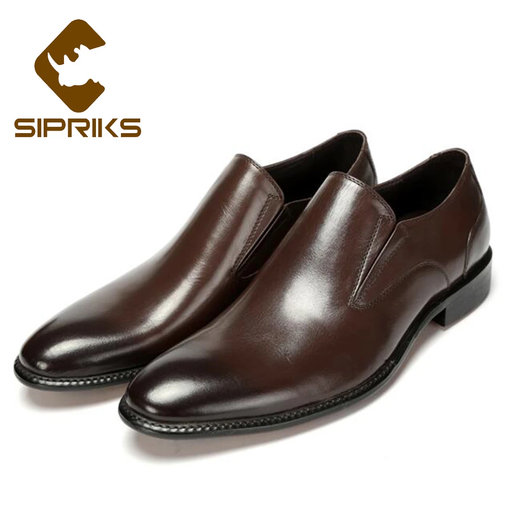 mens black leather slip on dress shoes