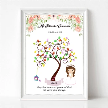 

Personalized Mi Primera Comunion Gift Guestbook Creative First Communion Souvenir Little Angel For Girl Communion Decoration