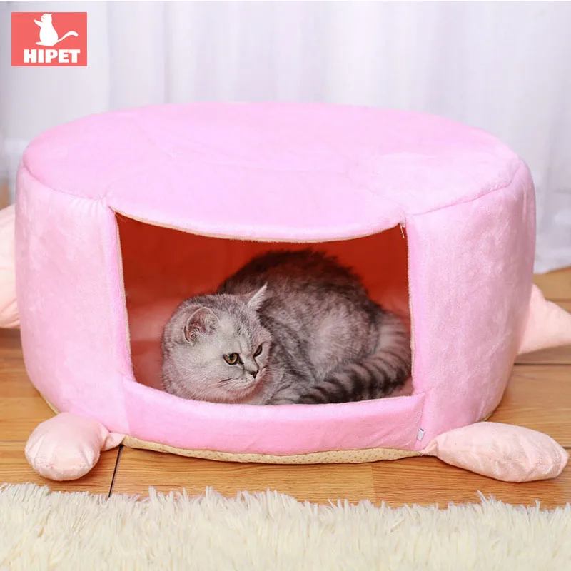 

PETKITTY foldable pet house cat bed winter warm washable small dog puppy nest cartoon tortoise shape pet supplies cat cave