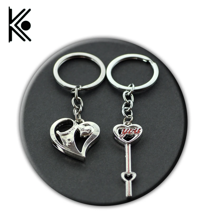 Couple Keychains I LOVE YOU Heart Keychain Ring Key Chain Lover Romantic Valentine's Day Gift