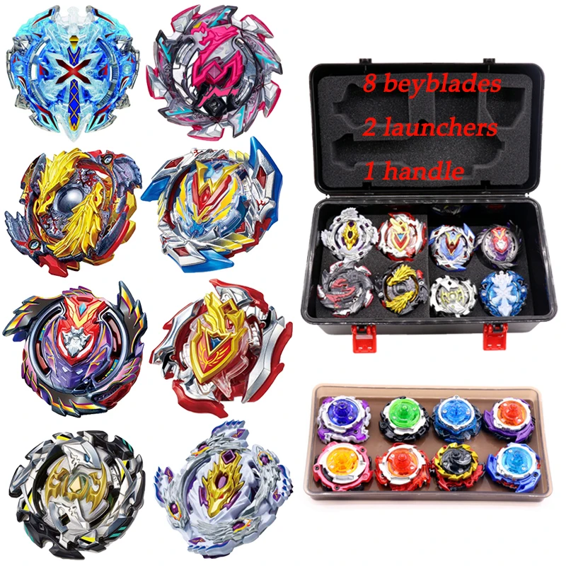 

2018 Hot Beyblade Set Bey Blade Burst 8/12pcs Beyblade+Launcher+Handle Metal Fusion 4D Spinning Top Bayblade Toys