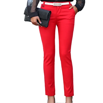 Pantalones pitillo de cintura alta para Mujer, pantalón informal, ceñido, elástico, para oficina, 2019