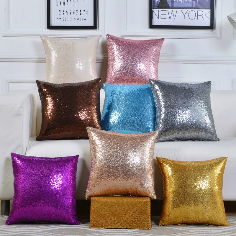 

Cushion Cover 40*40 Mermaid Glitter Pillow with Sequin Pillowcase Decorative Pillows cover cojines decorativos para sofa 35