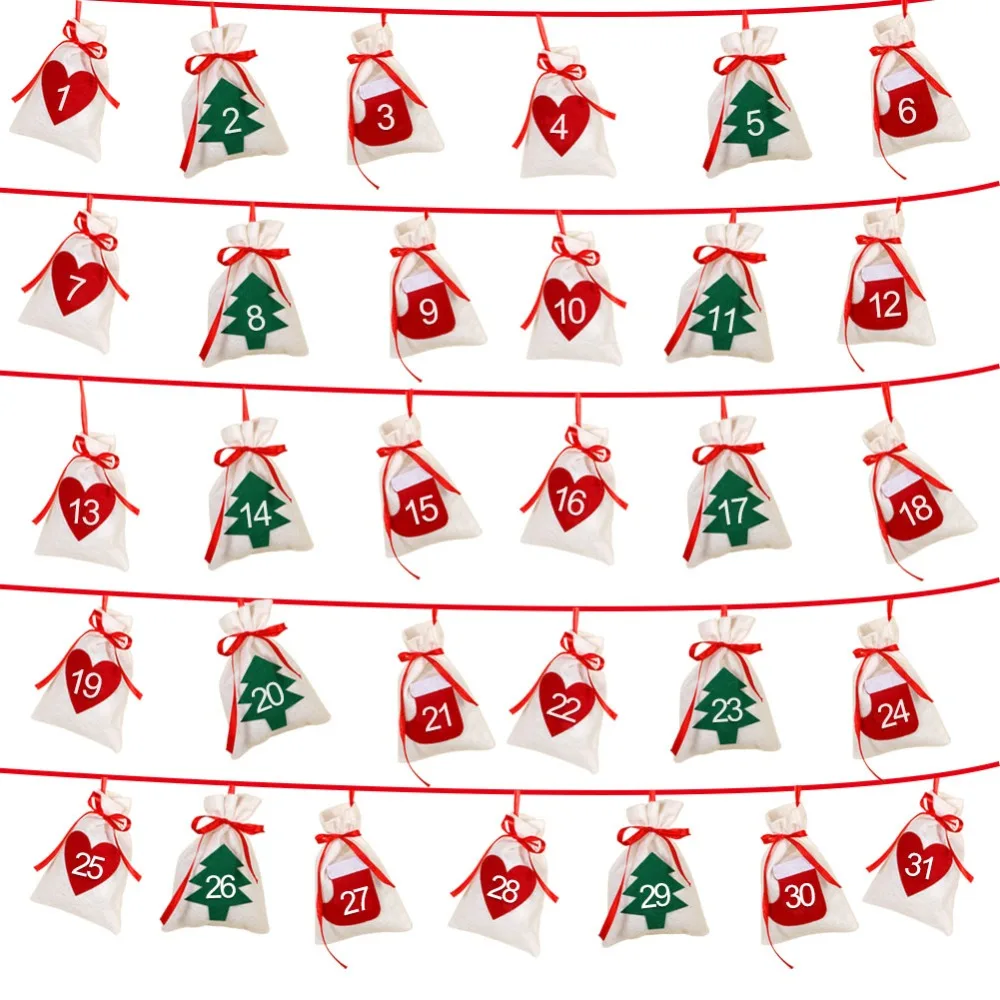 24 Days Advent Calendar Garland Sacks Holiday Decorations OurWarm Felt Christmas Countdown 2018 24 Days Advent Calendar Garland Sacks Holiday Decorations OurWarm Felt Christmas Countdown 2018
