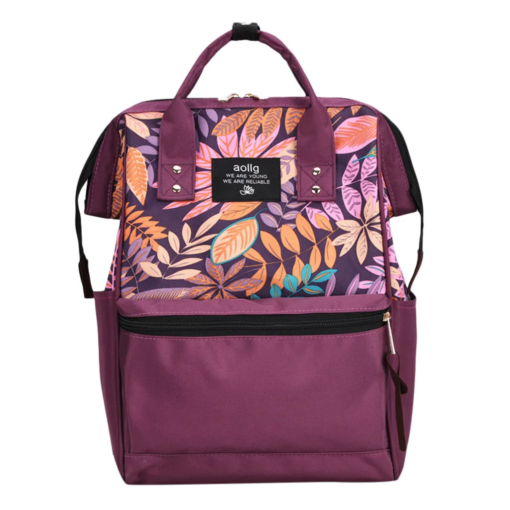 

MOLAVE Backpacks Patchwork backpack women zipper Mummy bag Nappy Bottle Large Capacity Bags oxford Travel Nursing packages 9417