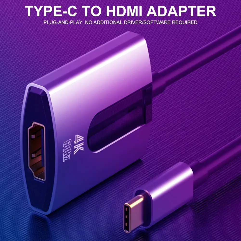 

4K 1080P Type C to HDMI Adapter for MacBook Pro 2018 2017 MacBook Air iPad Pro 2018, Samsung Galaxy S10 S9 Surface Book 2