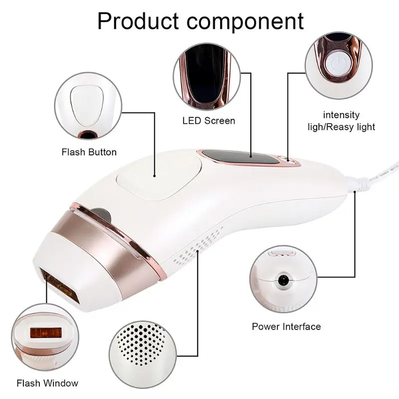 

Home Security Mini Portable LCD Painless IPL Hair Removal 200000 Pluses System Face & Body Electric depilador laser Trimmer