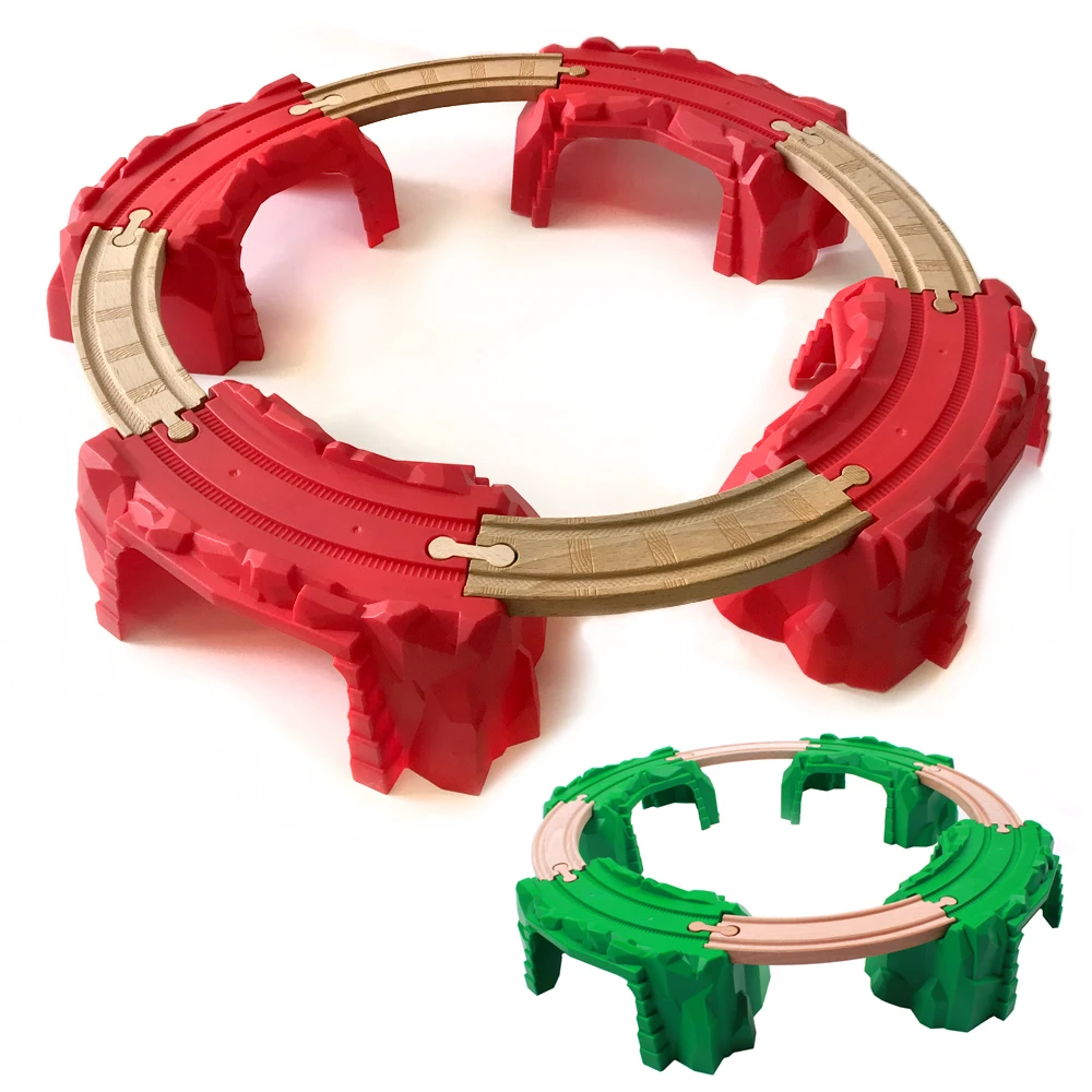 

Curved Track Cave Bridge Compatible with BRIO Wooden Trains and Tracks Multiple Combinations Develop Children's Imagination