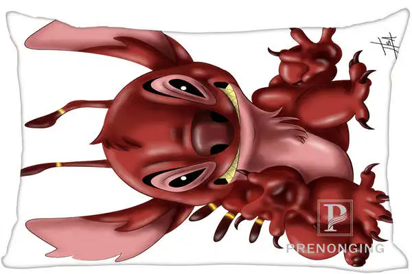 Для наращивания с лучшими продажами от Подушка Чехол с принтом "Лило и Стич стежка прямоугольник подушка чехол с застежкой-молнией; большие размеры 35-х 45 см(одна сторона печати)@ 180117-139 - Цвет: Pillowcase