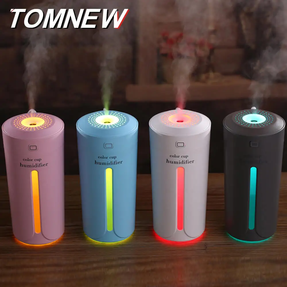 

TOMNEW 230ML Cool Mist Humidifier USB Mini Portable Ultrasonic Two Gears Air Diffuser Freshener with LED Night Light in Home Car