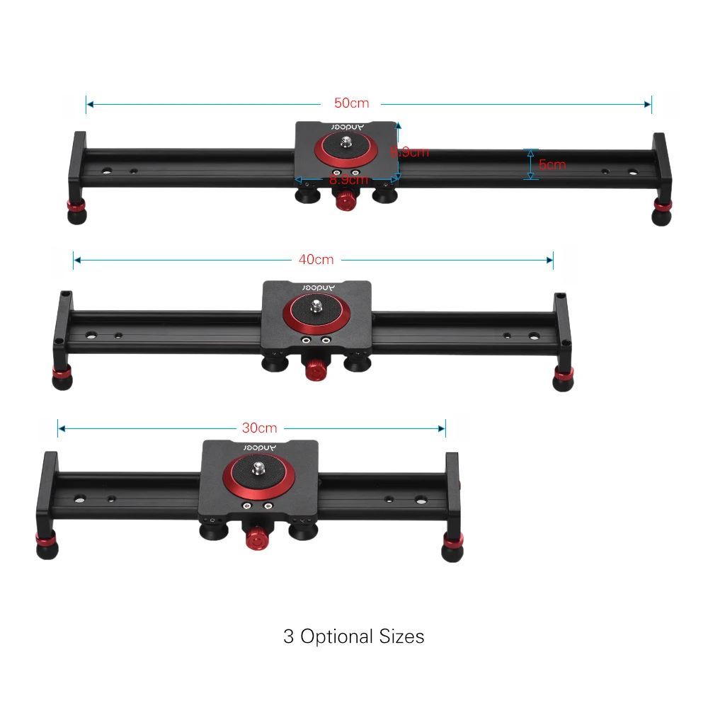 Andoer 20/16/12 дюймов Алюминий сплав Камера глайдтрек стабилизатор видео направляющей для мобильного телефона/DSLR видеокамера DV пленка фон для фотосъемки