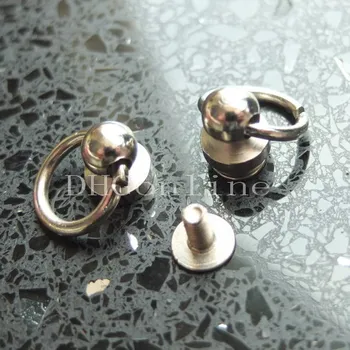 

300 Sets Head Button Stud Screwback 1/4" 6mm Spot O Ring For Screw Chicago Nail Nickle Wholesale