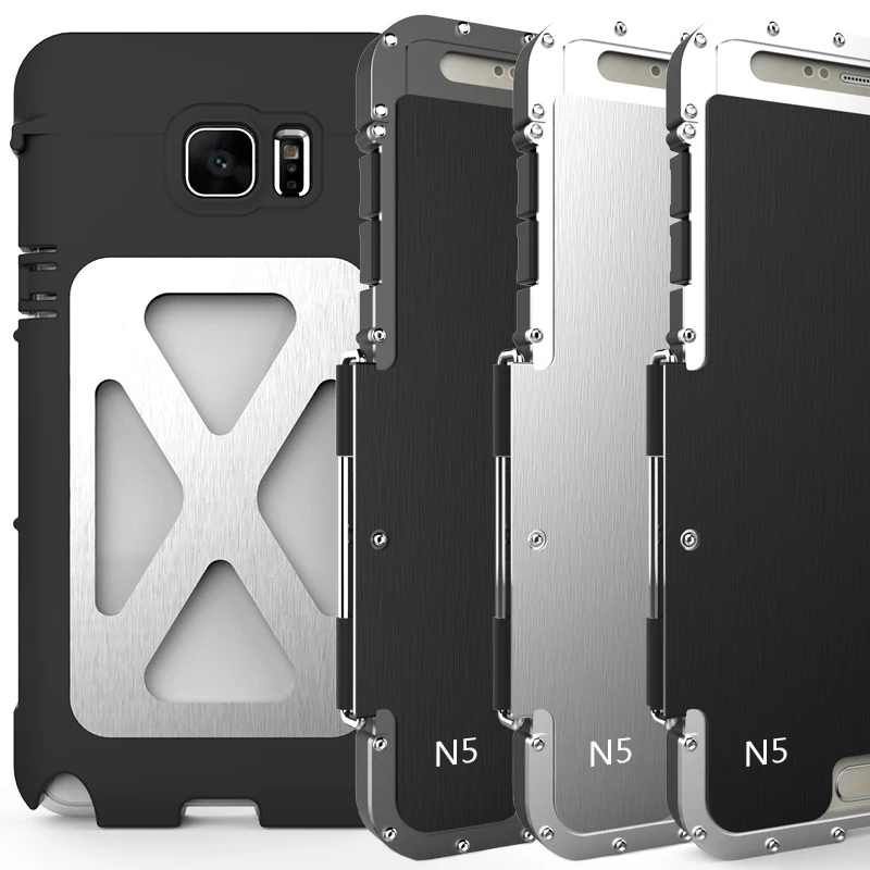 Luxury Metal Flip Case For Samsung Galaxy Note 5 / Note 4 Case Armor Cover Iron Men Funda Capa Full Protection Phone Accessories