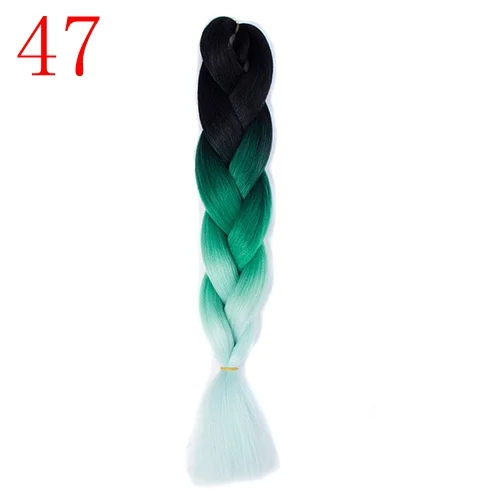 MERISIHAIR Омбре плетение волос 24 дюйма 100 г/шт. синтетические жгуты для вплетания прическа наращивание волос розовый красный синий белый - Цвет: T1B/зеленый