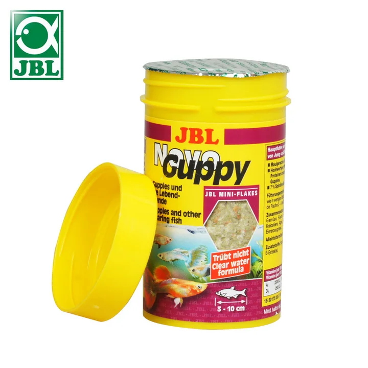 JBL Guppy flakes tropical small fish food canister feeder aquarium