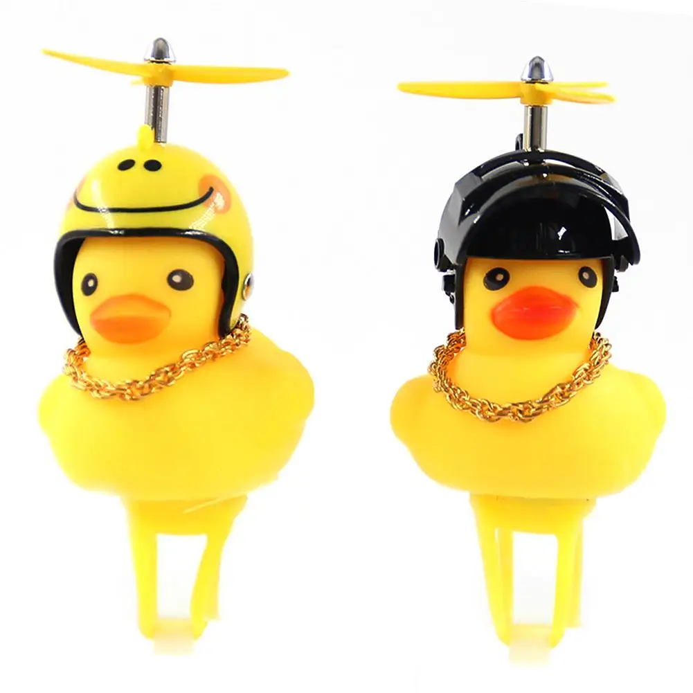 

Cute Lovely Duck Wearing A Helmet Horn Bicycle Motorcycle Hard Hat Horn Light Toy Broken Duck Social Horn Bicycle Lamp Toy Bell
