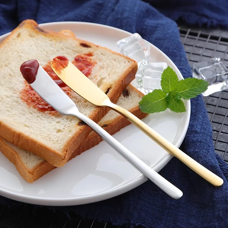 

Titanium 304 Stainless Steel Butter Knife Western Tableware Thicken Jam Knife Butter Spatula Cream Knife Knife Fruit Fork