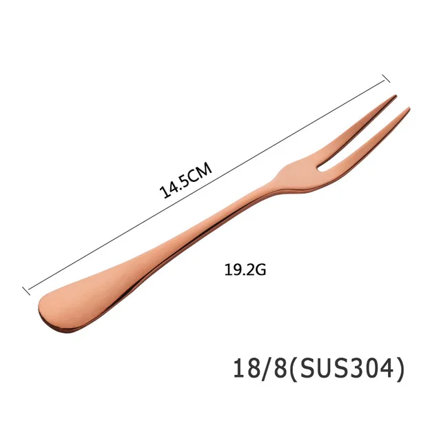 2 шт фруктовые вилки Роскошные из нержавеющей стали золотые Десертные Вилки для торта прекрасные мини-вилка для торта вечерние вилка для улиток ресторана - Цвет: Rose gold 2pcs