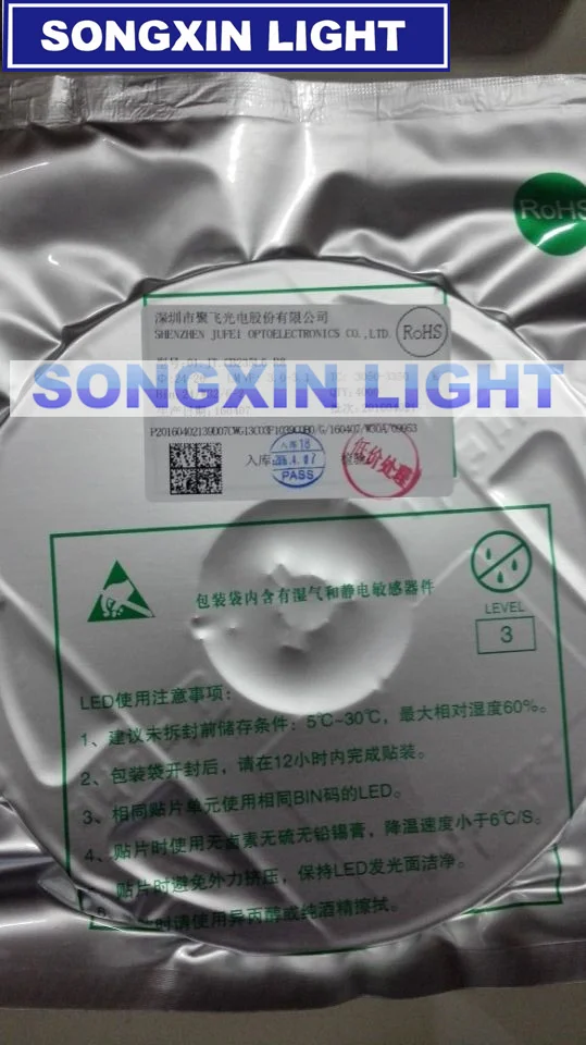 100 шт./лот Jufei 3528 SMD LED 2835 6V холодный белый 96LM для ЖК телевизора подсветка приложения