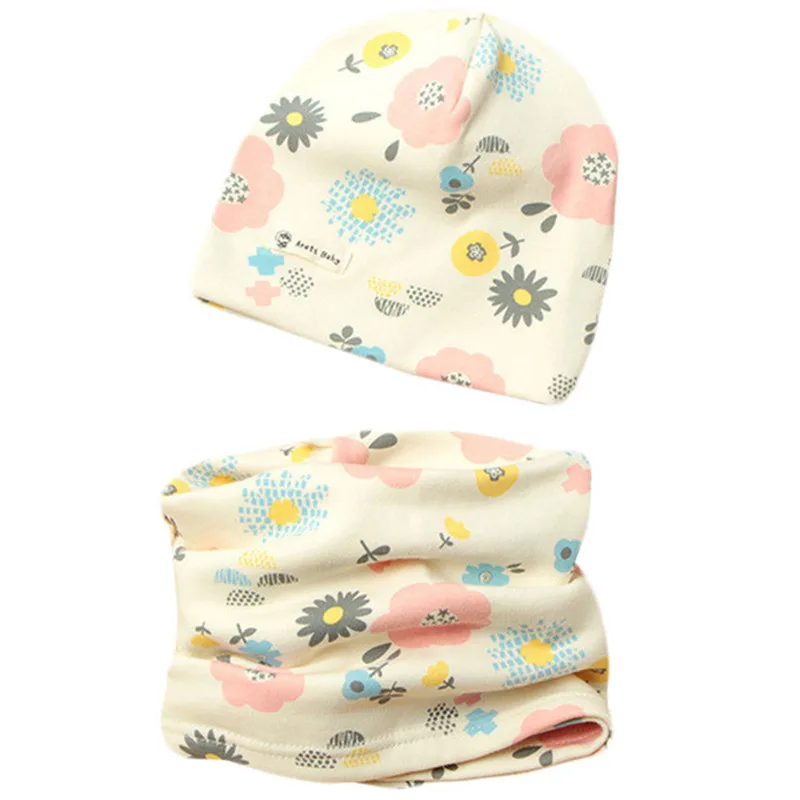 2018 Autumn Winter Children Hat Scarf Set Crochet Baby Hat Girls Boys Caps Cartoon Baby Boy Cap Scarf Sets Kids Child Hats Scarf