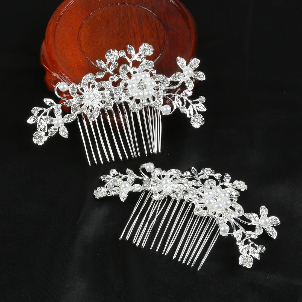 Bridal Hair Comb Wedding Jewelry Wedding Hair Comb Pearl Crystal Rhinestone Hair Comb Bridal Pageant Jewelry